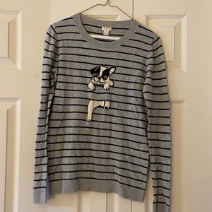 Jcrew french bulldog grey sweater